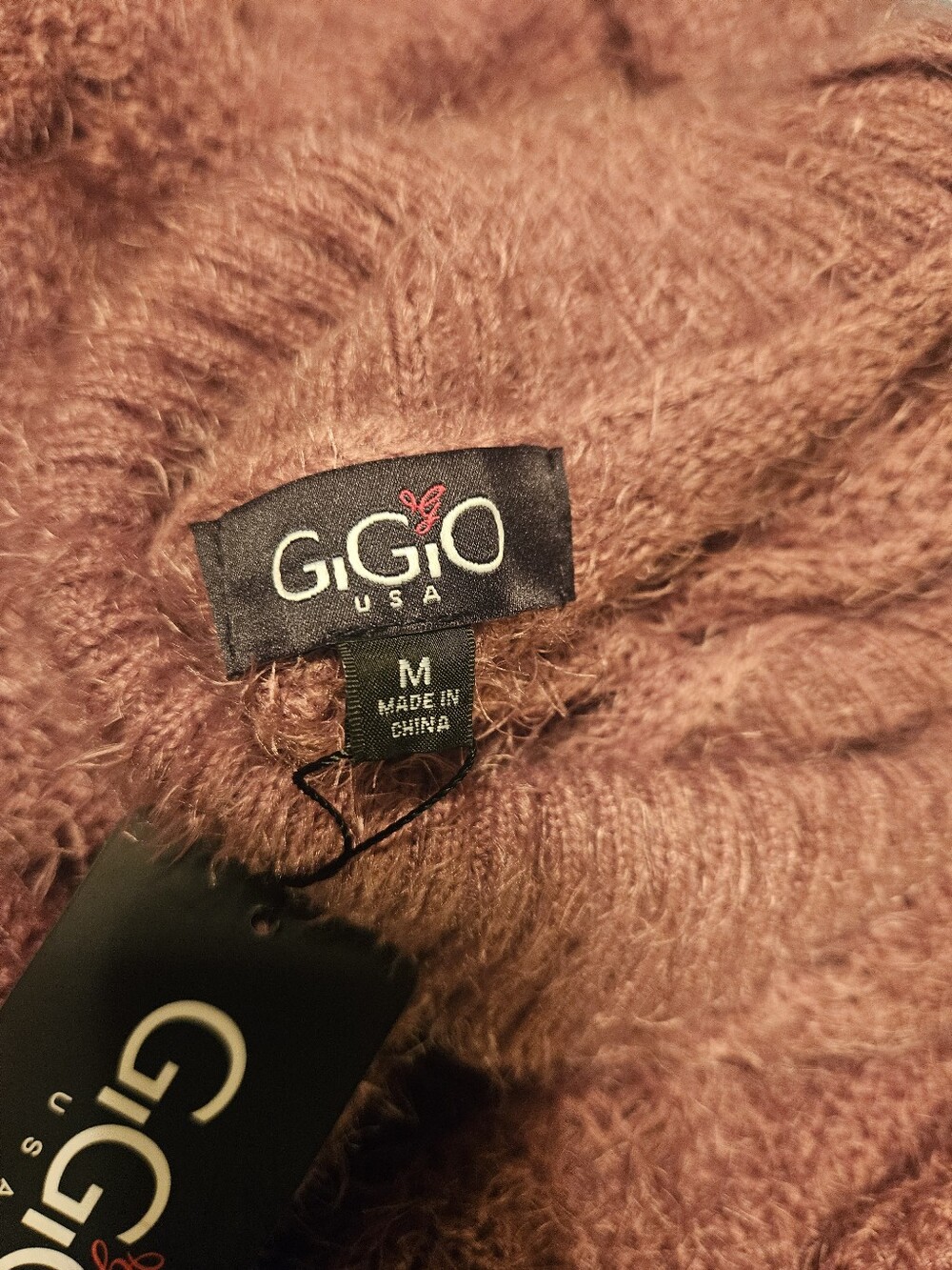 GiGiO USA Fuzzy Sweater - Mauve Pink